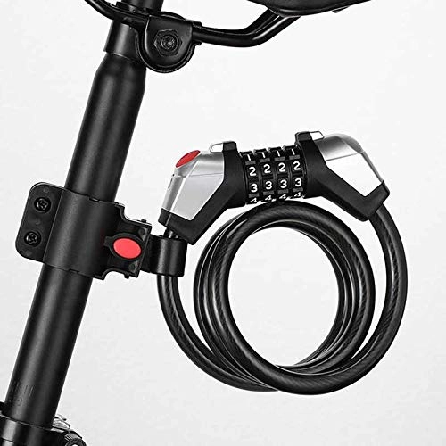 Bike Lock : 150cm / 59in Cycling Security Cable Lock 4 Passwords Steel Keless Locking Bicycle Accessory For Mountain Bicycle Accessories