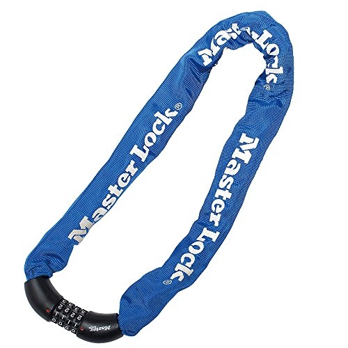 Bike Lock : 2 X Chain with Integrated 4 Digit Resettable Combination Lock, 8 x 900 mm - Blue