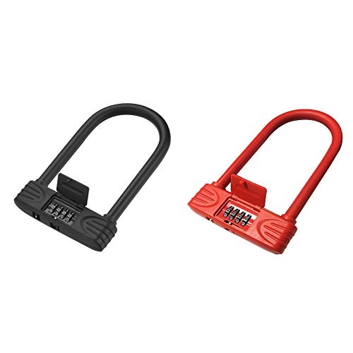 Bike Lock : 2Pcs 4 Digit Resettable Combination Bicycle Lock Combination Lock Secure Bicycle D Lock Mini Portable