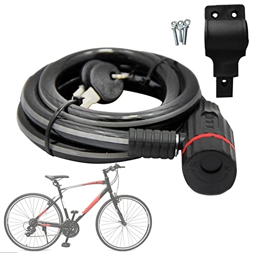 Bike Lock : 3 Pcs Bicycle Security Lock | Heavy Duty Anti-Theft Bike Lock with Long Cable and Keys - Cycling Accessories with Mounting Bracket for Scooter, Mountain Bike, Motorcycle Generic