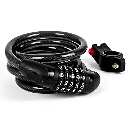 Bike Lock : 5 Digit BICYCLE LOCK Bike Code Combination Strong Secure Metal Cycle Cable (Size : 1.8 Metre)