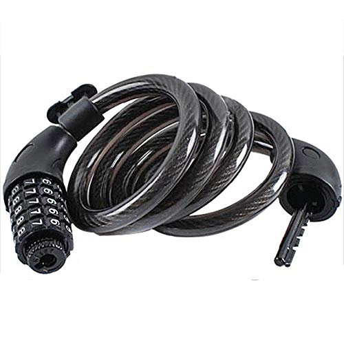 Bike Lock : 5 Digit Code Combination Bicycle Security Lock Steel Cable Spiral Bike Cycling Bicycle Lock