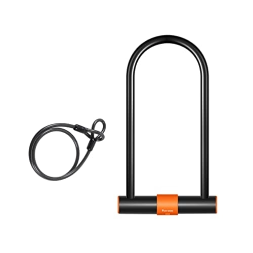 Bike Lock : ABOOFAN 1 Set Security Bike Lock Anti- theft Bike U Lock Heavy Duty Bicycle Cable Lock for Cycling Motorcycle Gate Fence Accessory Black