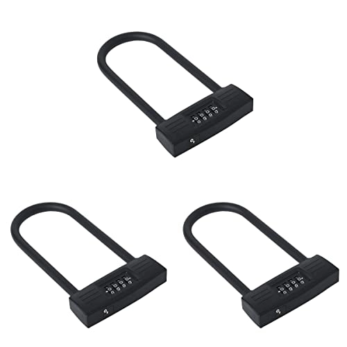 Bike Lock : ABOOFAN 3pcs Lock for Bike Motorcycle Lock Scooter Cycling Security U Lock Bike Lock Password Anti Thief (Black)