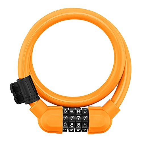 Bike Lock : ABOVEHILL Bicycle chain, Universal Motorcycle Bicycle Security Lock with Lock Bracket Mountain Bike Steel Cable Padlock Cycling Accessories Bike Chain Lock (Color : Orange)