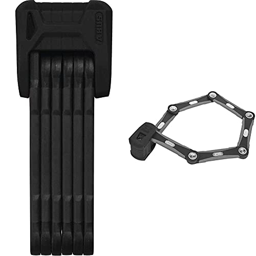 Bike Lock : Abus 6500 / 110 BK SH Folding Lock for Unisex Adult Bicycle, Black, 110 cm & Bordo Granit X-Plus Folding Lock - Black, 85 cm