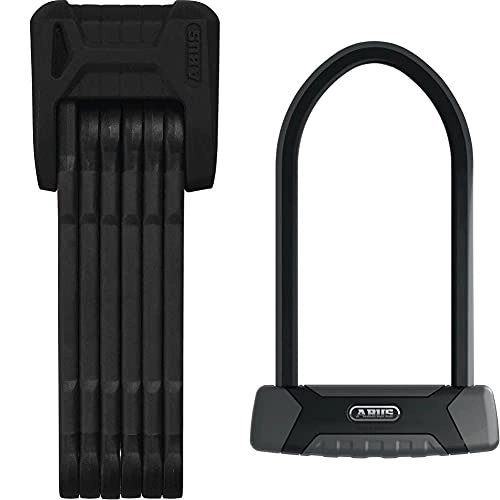 Bike Lock : Abus 6500 / 110 BK SH Folding Lock for Unisex Adult Bicycle, Black, 110 cm & Granit XPlus 540 U-Lock 160HB230 Anti-Theft, 230 mm + USH540