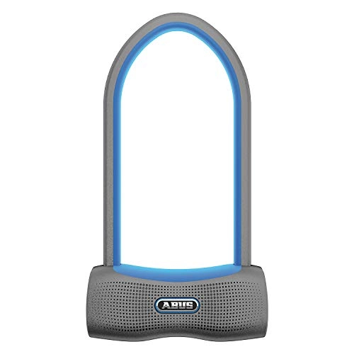 Bike Lock : ABUS 770A SmartX Bicycle Lock with Bluetooth and Alarm (100 db) - iOS & Android - Security Level 15, Unisex- Adults, Blue with USKF holder, HB230