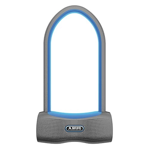 Bike Lock : ABUS 770A SmartX Bicycle Lock with Bluetooth and Alarm (100 db) - iOS & Android - Security Level 15, Unisex - Adults, Blue with USKF holder, HB230
