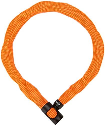 Bike Lock : ABUS 87783 - Lucchetto per bicicletta Ivera Chain 7210 / 110 Sparkling Orange con rivestimento in fibra sintetica, livello di sicurezza 8-110 cm, colore: Arancione