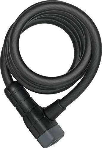 Bike Lock : ABUS Booster 6512K / 180 Spiral Cable Lock with SR Mount Bicycle Lock Made of Flexible Coiled Cable Security Level 4-180 cm - Black