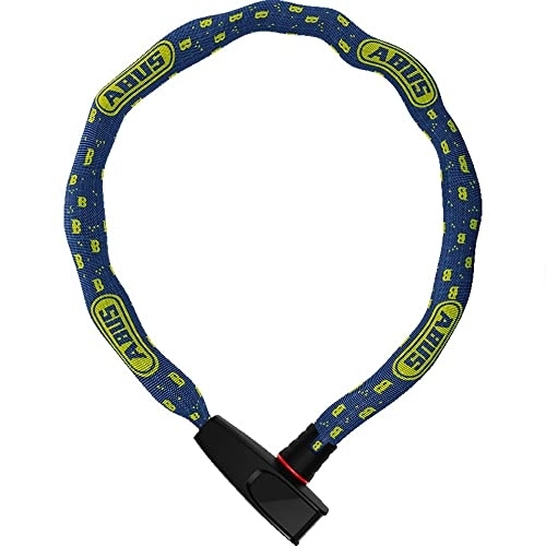 Bike Lock : ABUS Catena 6806K Blue Mask Chain Lock - Plastic Coated Bicycle Lock - Square Chain with ABUS Security Level 6-85 cm - Blue with Mask Pattern