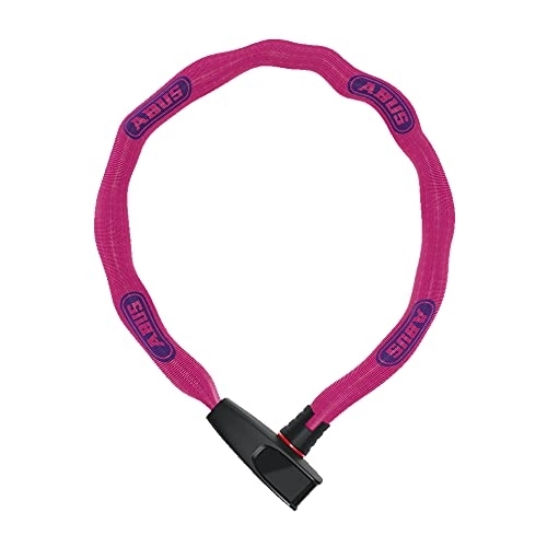 Bike Lock : ABUS Catena 6806K Neon Pink Chain Lock - Plastic Coated Bicycle Lock - ABUS Security Level 6 - 75 cm - Pink