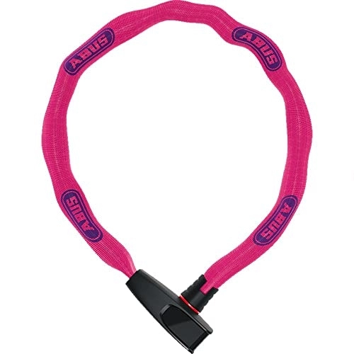 Bike Lock : ABUS Catena 6806K Neon Pink Chain Lock - Plastic Coated Bicycle Lock - Square Chain with ABUS Security Level 6-85 cm - Pink
