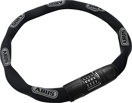 Bike Lock : ABUS Chain Lock 8808C, Sturdy Combination Lock, Made of Specially Hardened Steel, Easy-to-Read Numbers With Cover, ABUS Security Level 9