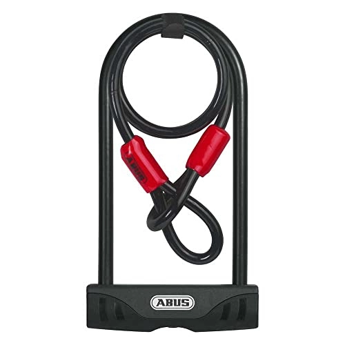 Bike Lock : ABUS Facilo 32 / 150HB230 U-Lock + USH32 Bracket + Cobra Cable 10 / 120 - Bicycle Lock with Double Locking - ABUS Security Level 7-230 mm Shackle Height