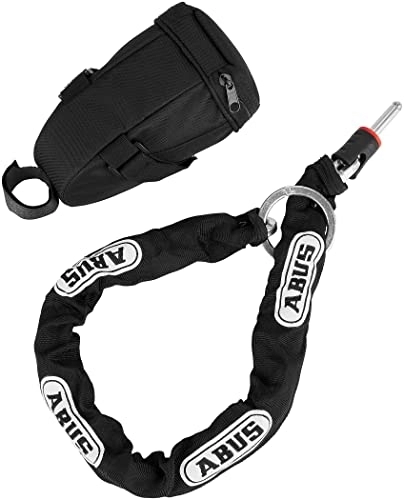 Bike Lock : ABUS Frame Lock Insert Chain - Adaptor Chain 8KS + Lock Bag ST5950-8 mm Thick Chain - Length 85 cm, Black
