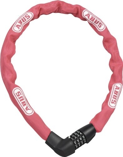 Bike Lock : ABUS Locks 1385 Key Tressor Chain Lock (Coral, 110cm)