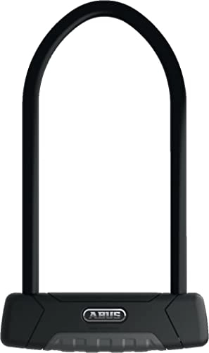 Bike Lock : ABUS U-lock Granit Plus 470 and SH B Bracket, Bike Lock with Plus Cylinder for Tamper Protection, ABUS Security Level 12, Black, 23 cm