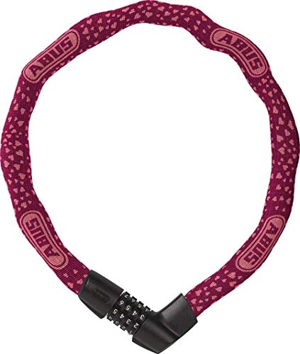Bike Lock : Abus Unisex – Adult's 1385 / 75 cherry heart Chain Lock, red, 75 cm