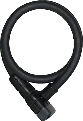 Bike Lock : ABUS Unisex – Adulto 6615K / 85 / 15 BK SCLL Steel-O-Flex, 0, 85 cm
