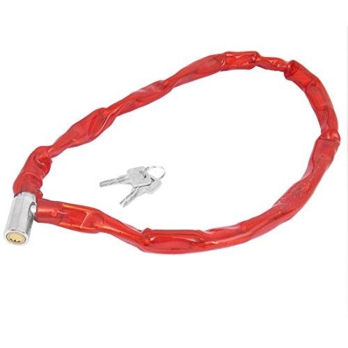 Bike Lock : Aexit 35" Length Bike Bicycle Motorcycle Cycling Secuirty Chain Lock Red w 2 Keys (ef2e5ec032c71631c913a56d3a4726e8)