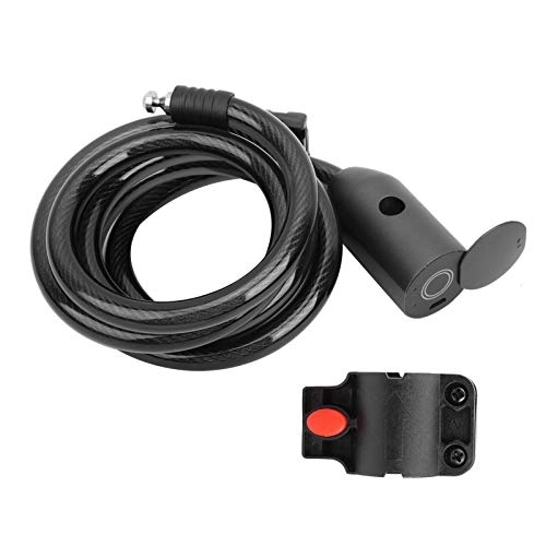 Bike Lock : Agatige Bluetooth Steel Rope Lock, IP65 Waterproof USB Charge Anti-Theft Cable Lock with Mounting Bracket for Bike Motorcycle Scooters