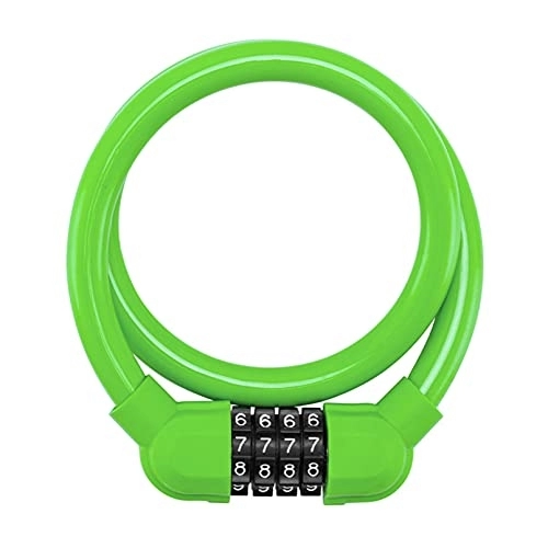 Bike Lock : AHIN Bike Lock / Bicycle Lock / Cycling Lock, Cycling Cable Locks, 4-Digit Resettable Combination Lock, Can Be Combined with Each Other, for Bicycle, Moto, Door, Stroller, Green