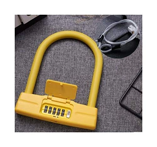 Bike Lock : Aishanghuayi Lock, Anti-hydraulic Shear U-lock, Bicycle Chain Can Be Reset 4-position Combination Anti-theft, Suitable For Bicycle And Motorcycle Door Garage Fence, Blue, Fine workmansh