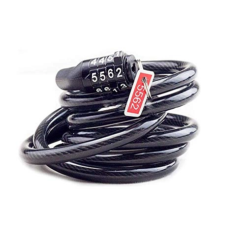 Bike Lock : AJH Bicycle Cable Basic Self Coiling Resettable Combination Cable Bike Locks Type Bike Cable Anti-Theftbicycle Accessories