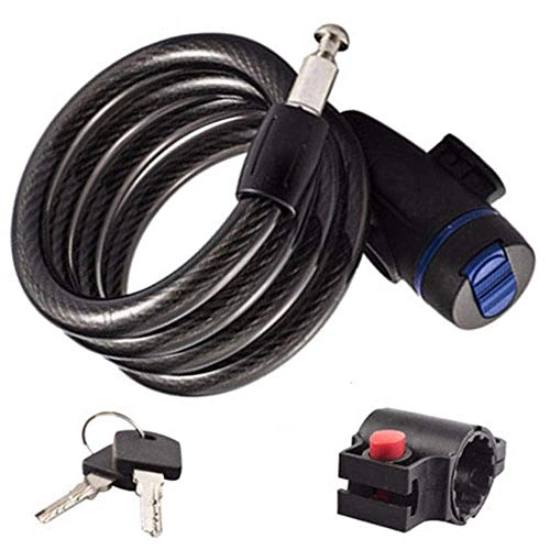 Bike Lock : AJH Bike Lock Cable Bike Cable Basic Self Coiling Resettable Combination Cable Bike Locks With Mounting Bracket
