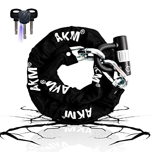 Bike Lock : AKM Security Bike Chain Lock 12mm Heavy Duty Bicycle Lock Bike Disc Lock with 16mm U Lock, 3-Feet Motorcycle Lock Black