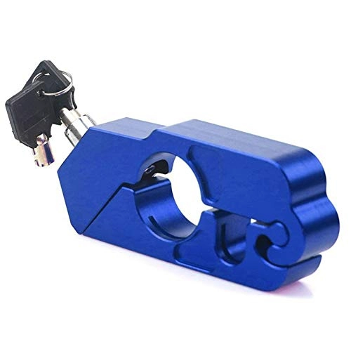 Bike Lock : Aluminum Alloy Bike Lock Bicycle Handlebar Lock Motorcycle Anti-Theft Lock Safety Theft Protection Locks MTB Bike Accessories for Bikes, Motorcycles, Electric Bike, Scooter (Color : Blue)