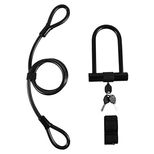 Bike Lock : Amosfun 1 Set U- shape Bike Lock Heavy Duty Anti- theft Bike Mounting Bracket Cable Lock Bike Accessories