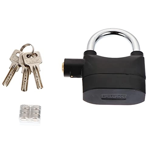 Bike Lock : Angoily Anti Theft Alarm Locks Bicycle Lock Security Key Lock for Door Road Mountain Bike Padlock ( Black )