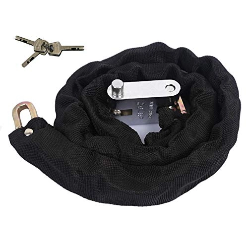 Bike Lock : Anti-Theft Bicycle Cloth Scooter Lock Chain Lock for Motorcycles, Numbers, Bicycle Chain, Padlock, Wrapped in Polyester Fabric, 80 cm Waterproof Long. 3 keys