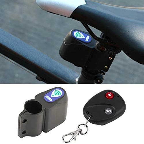 Bike Lock : Anti-theft Bicycle Lock Security Bicycle Call Vibration Alarm Wireless Remote Control Battery Cycling Safety Bike Accessories yangain (Color : Black, Size : China)
