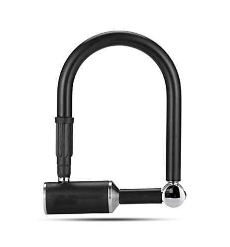 Bike Lock : Anti Theft Strong U Lock Bike Security Electronic Car Bicycle Lock Steel MTB Mountain Road Bike Lock Bicycle Accessories (Color : Black, Size : 212x122mm)