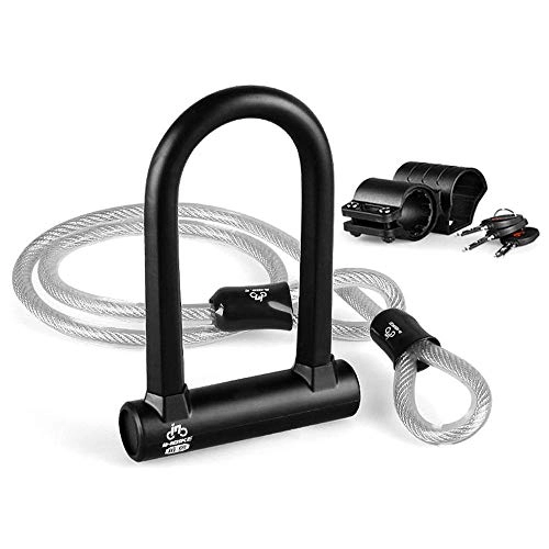 Bike Lock : Ariyalk Bicycle lock U-lock steel cable lock silicone lock set anti-hydraulic shear