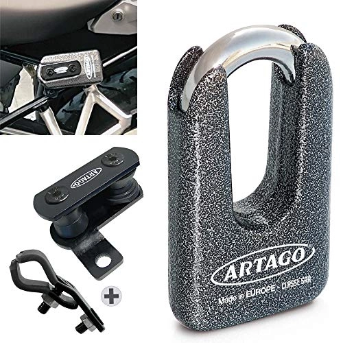 Bike Lock : Artago 69T1 Pack Anti-Theft Disc Lock High Security + Bracket for BMW (R1250GS, R1200GS, F850GS, F800GS, F750GS, F700GS, G310GS, F900XR), SRA Approved, Sold Secure Gold, ART4