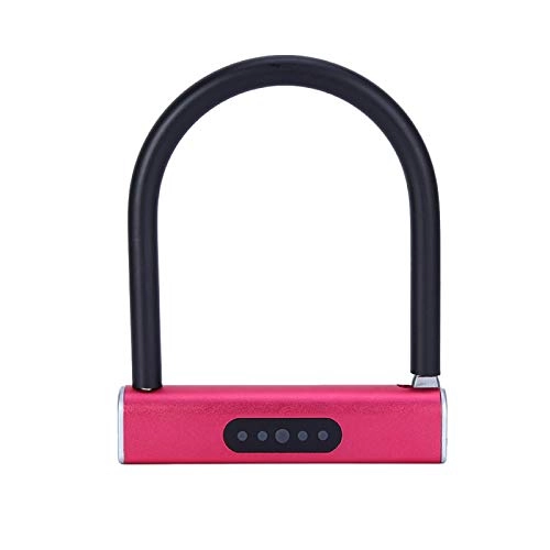 Bike Lock : Asixxsix Password U-lock, Digital Key Password Unlock APP Automatic Unlock Anti-theft Lock, Battery Powered Bike Motorcycle for Warehouse Glass Door