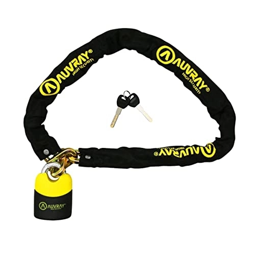 Bike Lock : Auvray KBL120AUV10 Motorbike Lock - Length 1, 200 MM Yellow