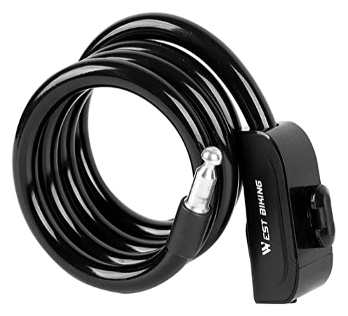 Bike Lock : AUZAA Bike Security Lock Mountain Bike Anti-Theft Lock Steel Cable Lock Lengthen Bold (Black)