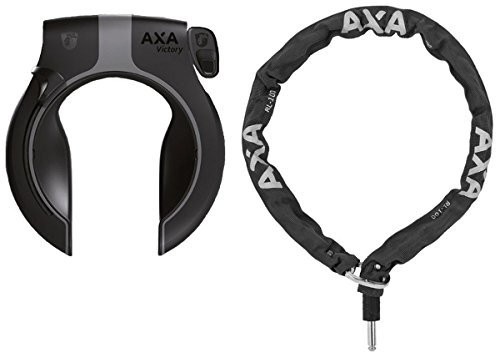 Bike Lock : AXA antivol Defender-Argent / noir-Prise avec chaîne 1 m pour la chaîne