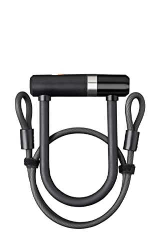 Bike Lock : AXA Newton U-Lock Mini Cable - Black, 150mm x 14mm