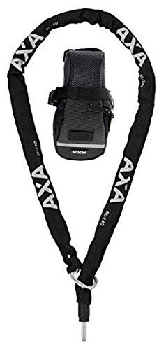 Bike Lock : AXA RLC 140 Black Plug-in Chain 140 cm + Outdoor Bag (Pack of 1)