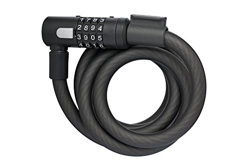 Bike Lock : AXA Unisex's Newton 180 / 15 Code Bike Cable Lock, Matt Black, 180 mm x 15 mm