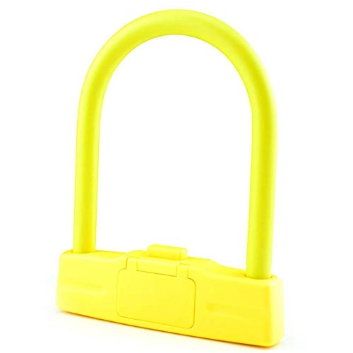 Bike Lock : AXROAD MALL Bicycle Accessories Bicycle Lock Aluminum Lock U-lock Lock Cycling Lock Cable Lock Sturdy And Durable U-lock (Color : Yellow, Size : One size)