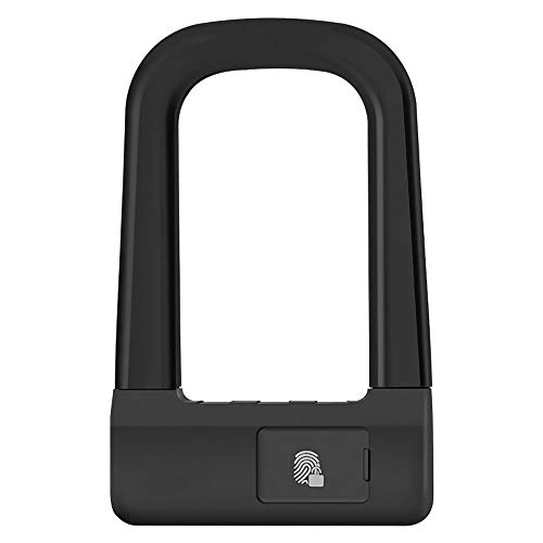Bike Lock : AXROAD MALL Fingerprint Unlock U-lock Bicycle Lock Motorcycle Electric Car Anti-theft Intelligence Bicycle Equipment (Color : Black, Size : 120X128MM)