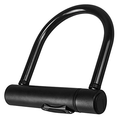 Bike Lock : AXROAD MALL Waterproof Anti-theft Charging Intelligent U-lock U-shaped Fingerprint Anti-hydraulic Shear Bicycle Motorcycle Lock Portable Battery Car Lock (Color : Black, Size : One size)